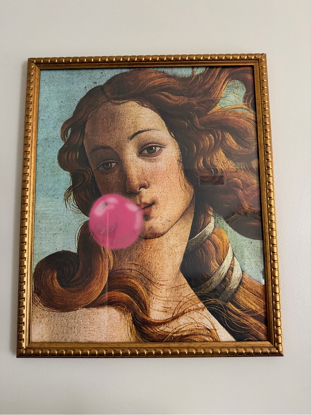 Vintage-Style Pink Bubble Wall Art Print